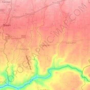 Topografische Karte Dayapan, Höhe, Relief