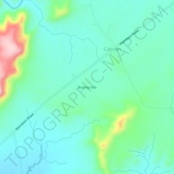 Topografische Karte Boong-oco, Höhe, Relief