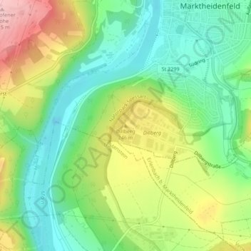 Topografische Karte Dillberg, Höhe, Relief