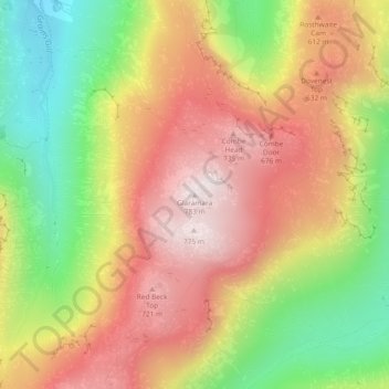 Topografische Karte Glaramara, Höhe, Relief