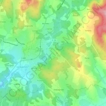 Topografische Karte Salette, Höhe, Relief