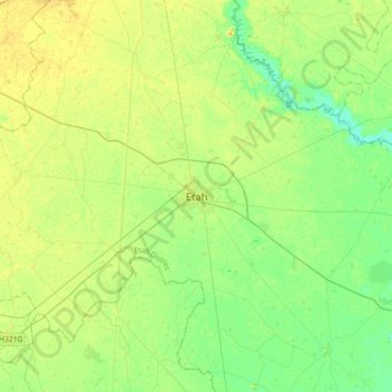 Topografische Karte Etah, Höhe, Relief