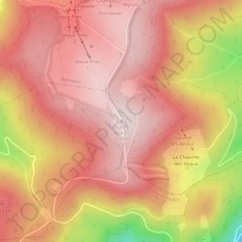 Topografische Karte Champ du Feu, Höhe, Relief
