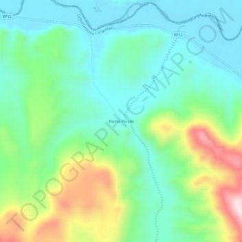 Topografische Karte Piedra Parada, Höhe, Relief