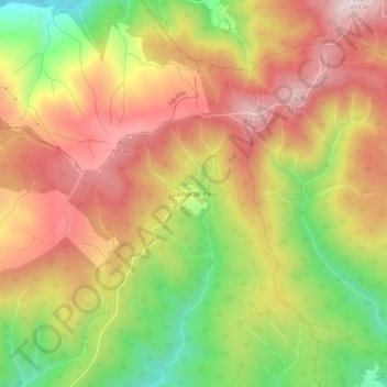 Topografische Karte Linhar de Pala, Höhe, Relief