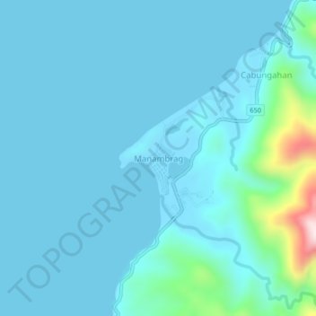 Topografische Karte Manambrag, Höhe, Relief