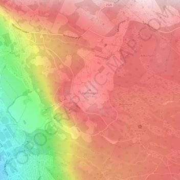 Topografische Karte Kanthaugen, Höhe, Relief