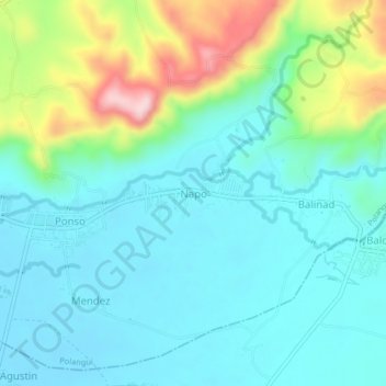 Topografische Karte Napo, Höhe, Relief