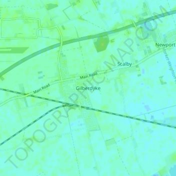 Topografische Karte Gilberdyke, Höhe, Relief