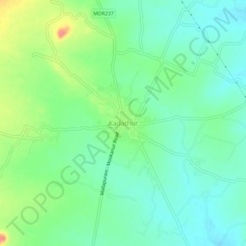 Topografische Karte Kadathur, Höhe, Relief