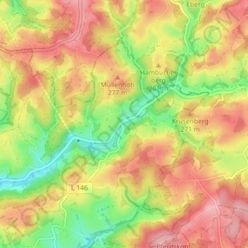 Topografische Karte Junkermühle, Höhe, Relief