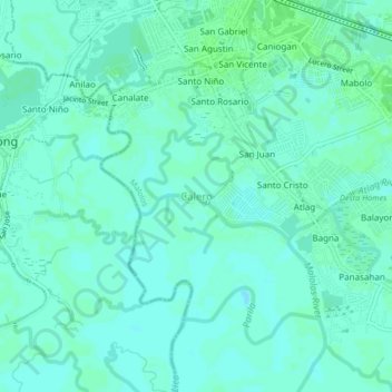 Topografische Karte Calero, Höhe, Relief