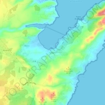 Topografische Karte Gurgazu, Höhe, Relief