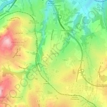 Topografische Karte Cruzols, Höhe, Relief