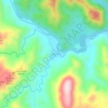 Topografische Karte Laiban, Höhe, Relief