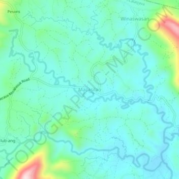 Topografische Karte Macasilao, Höhe, Relief