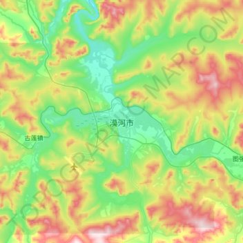 Topografische Karte 漠河市, Höhe, Relief