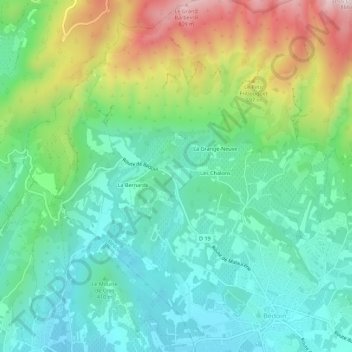 Topografische Karte Leis Ardoins, Höhe, Relief