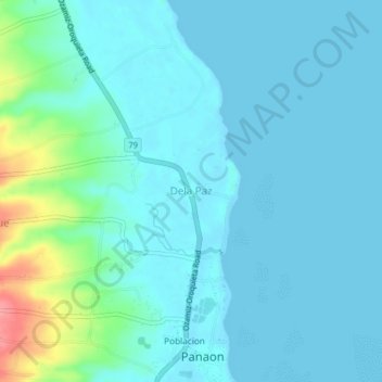 Topografische Karte Dela Paz, Höhe, Relief