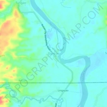 Topografische Karte Dankias, Höhe, Relief