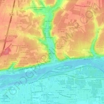 Topografische Karte Près d'Eglise, Höhe, Relief