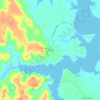 Topografische Karte Hinnom, Höhe, Relief