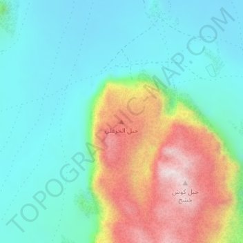 Topografische Karte Jabal Khazali, Höhe, Relief