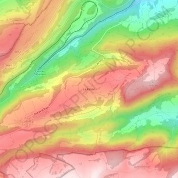 Topografische Karte La Racine, Höhe, Relief