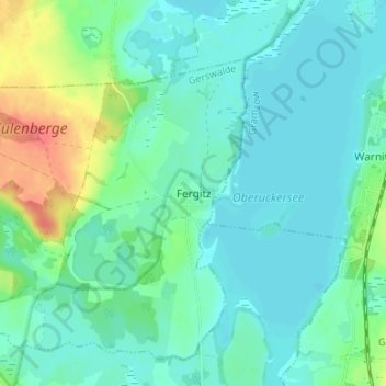 Topografische Karte Fergitz, Höhe, Relief