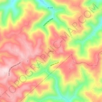 Topografische Karte Carrie, Höhe, Relief