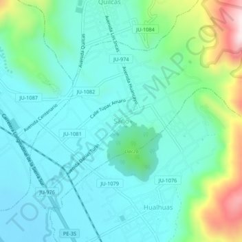Topografische Karte Saño, Höhe, Relief