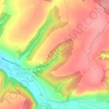 Topografische Karte Joyeuses, Höhe, Relief