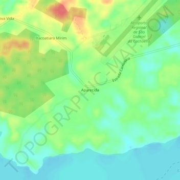 Topografische Karte Aparecida, Höhe, Relief
