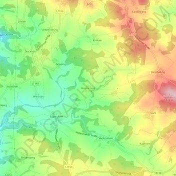 Topografische Karte Atzmanning, Höhe, Relief