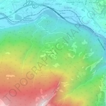 Topografische Karte Pery, Höhe, Relief