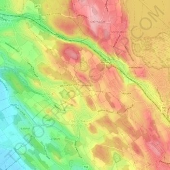 Topografische Karte Heusberg, Höhe, Relief