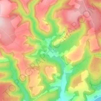 Topografische Karte Gwernogle, Höhe, Relief