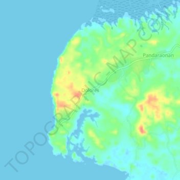 Topografische Karte Dolores, Höhe, Relief