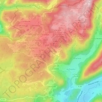 Topografische Karte Les Breuchots, Höhe, Relief