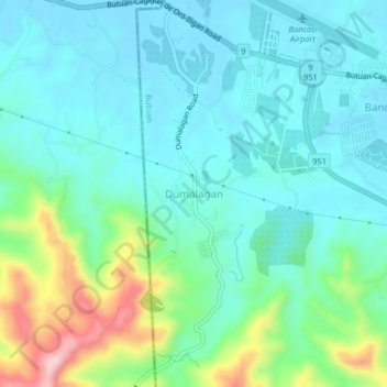 Topografische Karte Dumalagan, Höhe, Relief