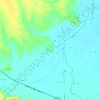 Topografische Karte Akköprü, Höhe, Relief