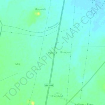 Topografische Karte Hudina, Höhe, Relief