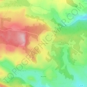 Topografische Karte La Boissonnière, Höhe, Relief