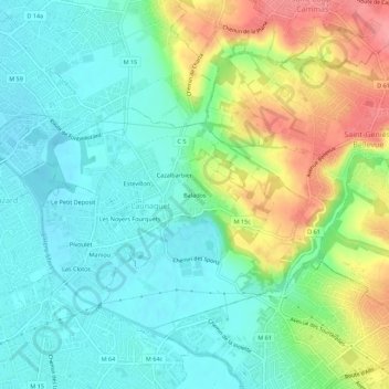 Topografische Karte Balados, Höhe, Relief