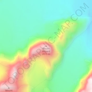 Topografische Karte Mount Asgard, Höhe, Relief