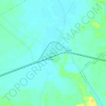 Topografische Karte Kavas, Höhe, Relief