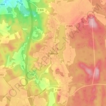 Topografische Karte Odensjö, Höhe, Relief