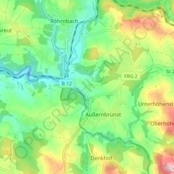 Topografische Karte Irlesberg, Höhe, Relief