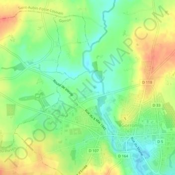 Topografische Karte Brilhault, Höhe, Relief