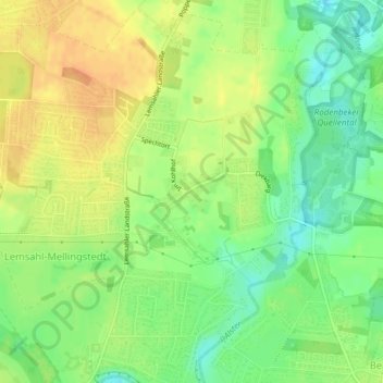 Topografische Karte Lemsahl, Höhe, Relief